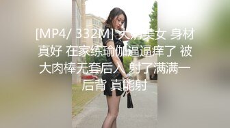 [MP4/ 332M] 大奶美女 身材真好 在家练瑜伽逼逼痒了 被大肉棒无套后入 射了满满一后背 真能射