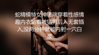 蛇精模特女神思瑞穿着性感情趣内衣站着被猛男后入无套插入,没两分钟就被内射一穴白浆