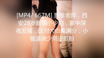 [MP4/ 667M] 景黎老师，西安28岁新婚小少妇，家中深夜发骚，这对大白兔满分，小骚逼很少用还挺粉